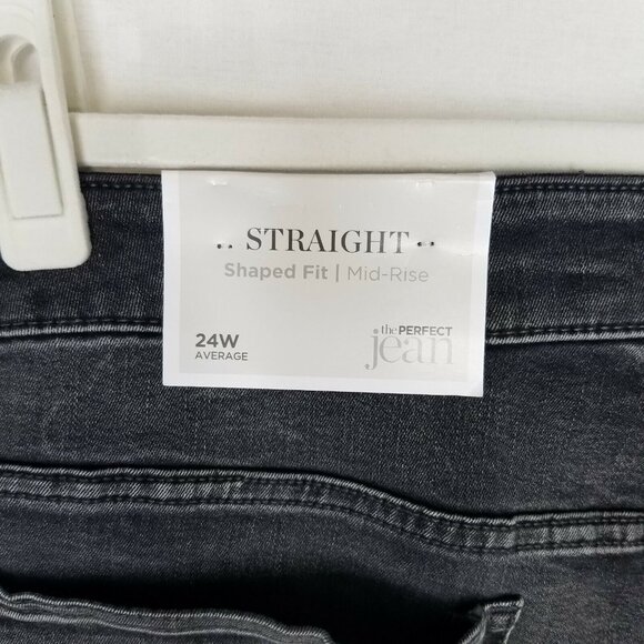 CJ Banks Women's size 24W Jeans Gray Straight Fit Shaped Mid Rise - Picture 5 of 9